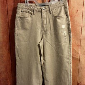 NWT Free Assembly Crop Jeans Women's Size 10 Natural Linen Color